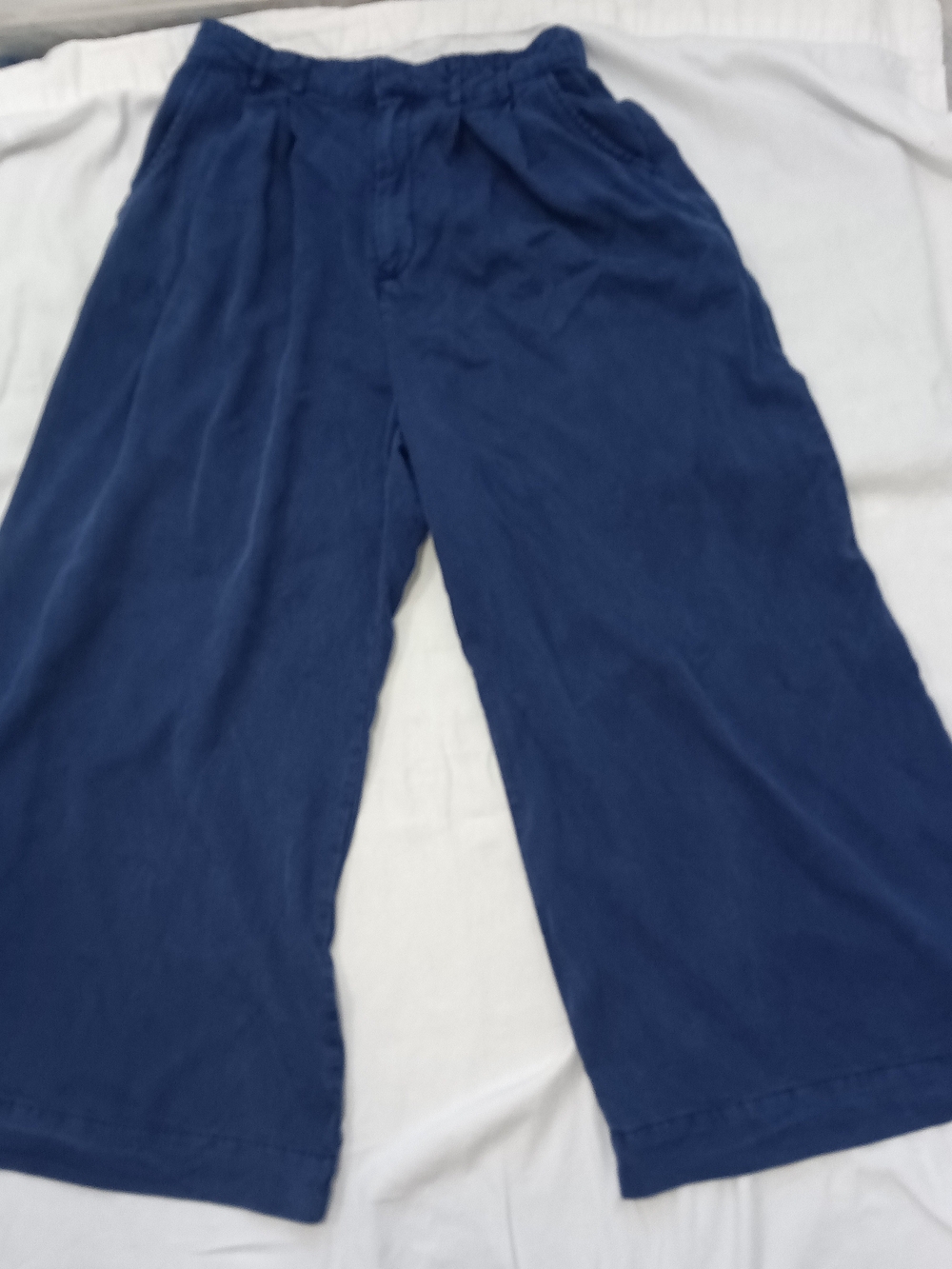 YFB Wide-Leg Navy Blue Large Casual Pants for Women